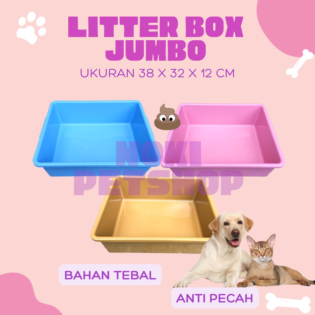 Jual [BISA COD] LITTER BOX KUCING JUMBO UKURAN 38 X 32 X 12 CM TEMPAT