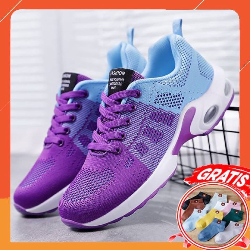(FREE KAOS KAKI &amp; BOX) SN014 SEPATU SNEAKERS WANITA IMPORT KOREA FASHION