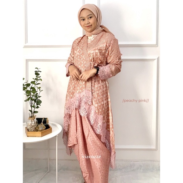 Kimono Lace Set Rok lilit/ celana kulot by Vizcozze - Batik Viscose Set