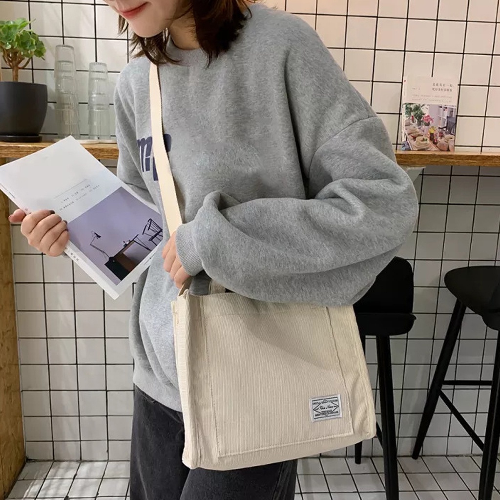 MurmerOfficial Tas Wanita Korduroi Selempang Korea Corduroy Shoulder Bag W180