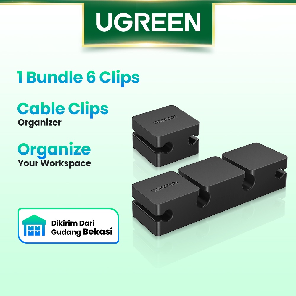 【Stok Produk di Indonesia】Ugreen Klip Organizer Kabel USB / Headphone / Earphone / Mouse Bahan Silikon Flexible