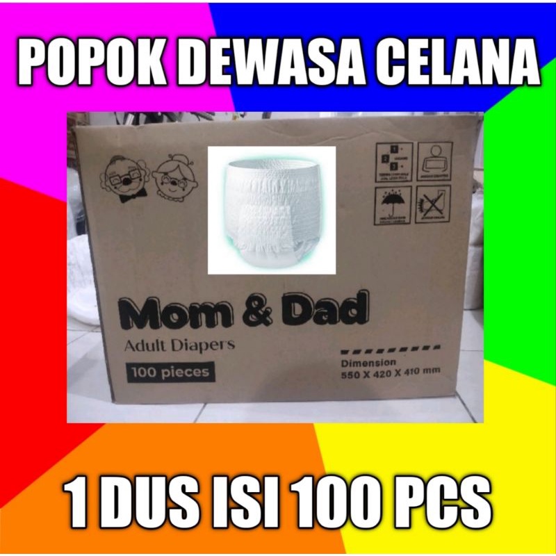 POPOK DEWASA CELANA Kemasan DUS isi 100 Pcs