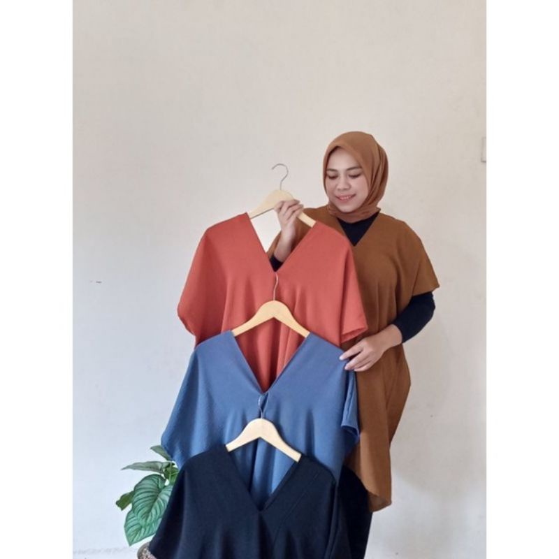 Blouse Long square crinkel airflow/nagita long oversize