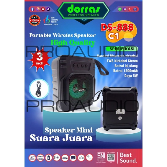 Portable Speaker Mini Portable Wireless Dorras DS-888 C1 DS 888 C1