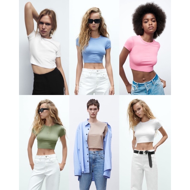 Zara Basic Ribbed Cropped Top