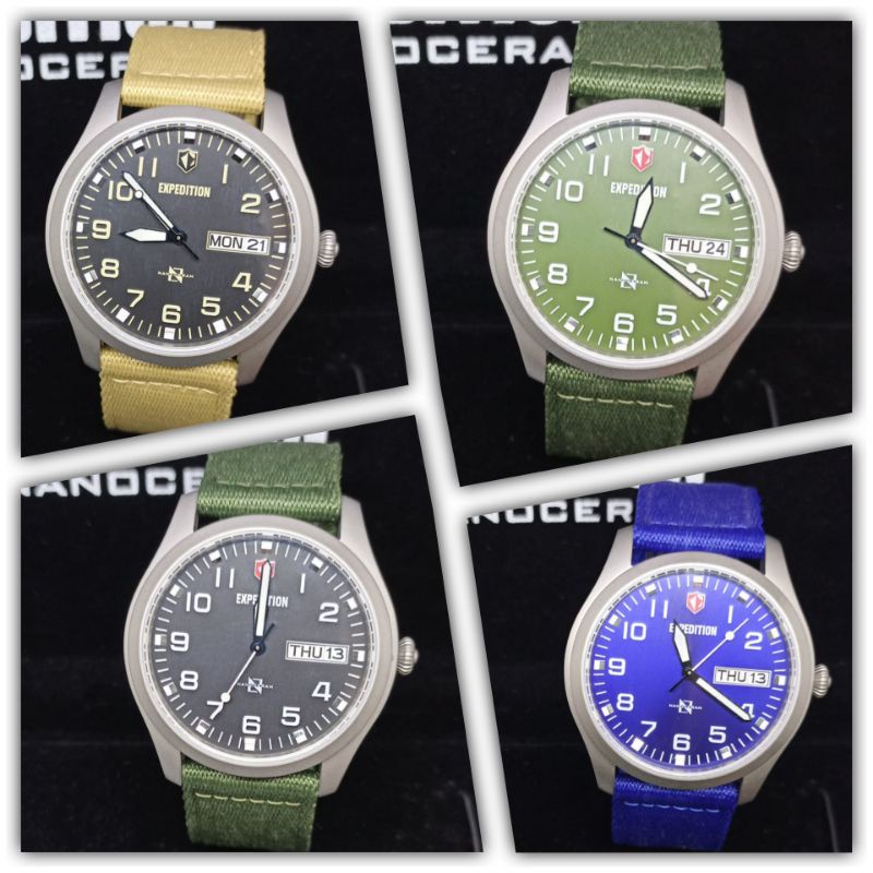 Jam tangan pria EXPEDITION 6794, tali kain/kanvas, ORIGINAL, bergaransi resmi internasional.