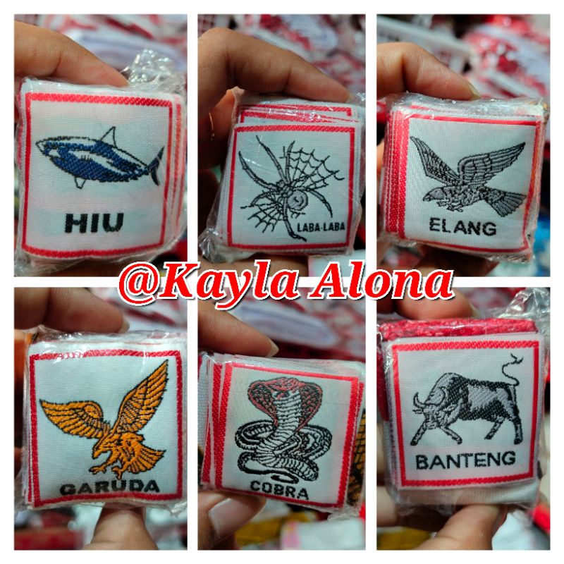 ( HARGA per 1pcs/Ecer ) REGU PRAMUKA NAMA² HEWAN (WOVEN)