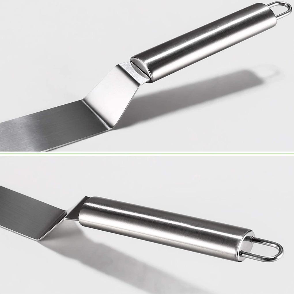 Spatula Kue Stainless Steel Gagang Metal Dengan Lubang Spatula Dekorasi Kue Baking Tool 10 &quot;