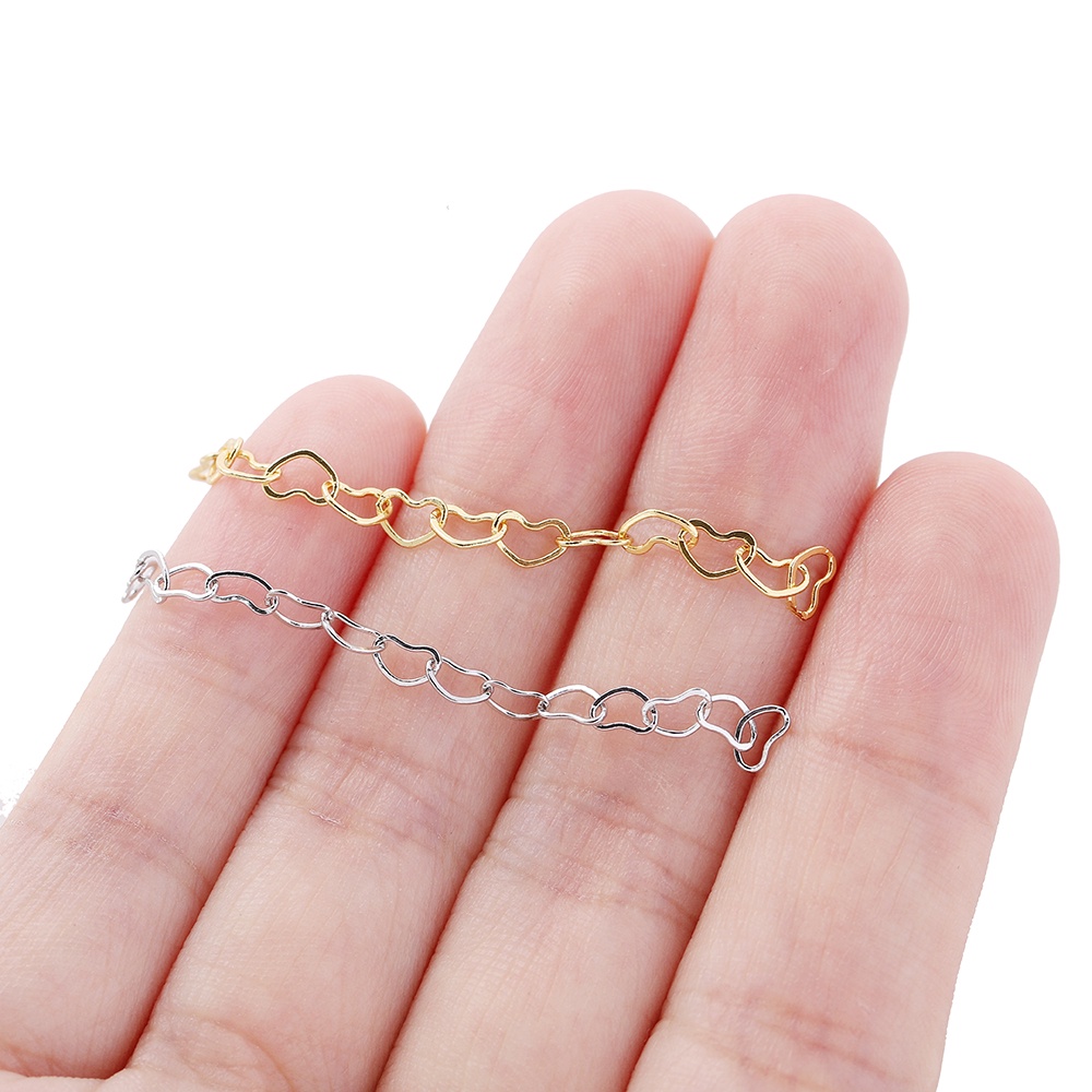 10pcs Rantai Ekor Hati Warna Emas Untuk Membuat Perhiasan DIY