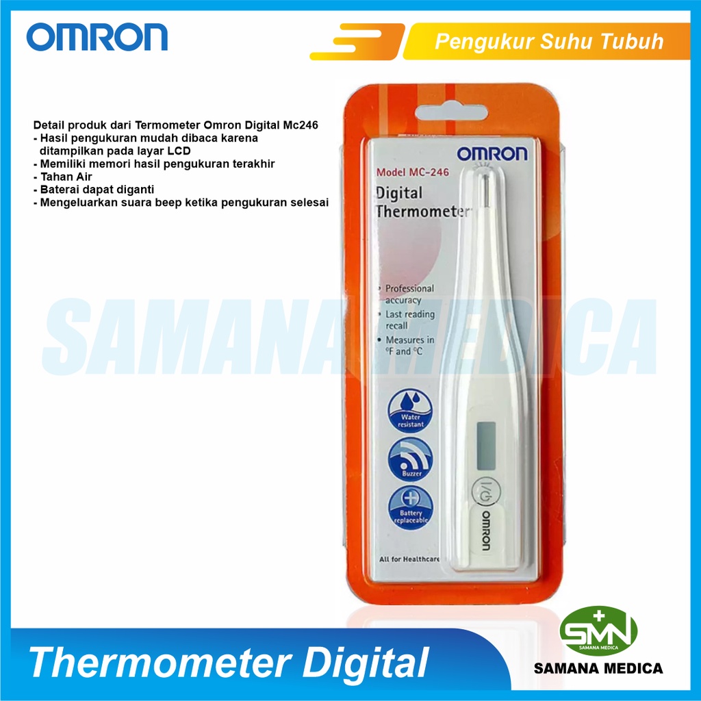 Thermometer digital OMRON MC-246 Original Free Baterai  - Pengukur suhu - Thermometer Pensil