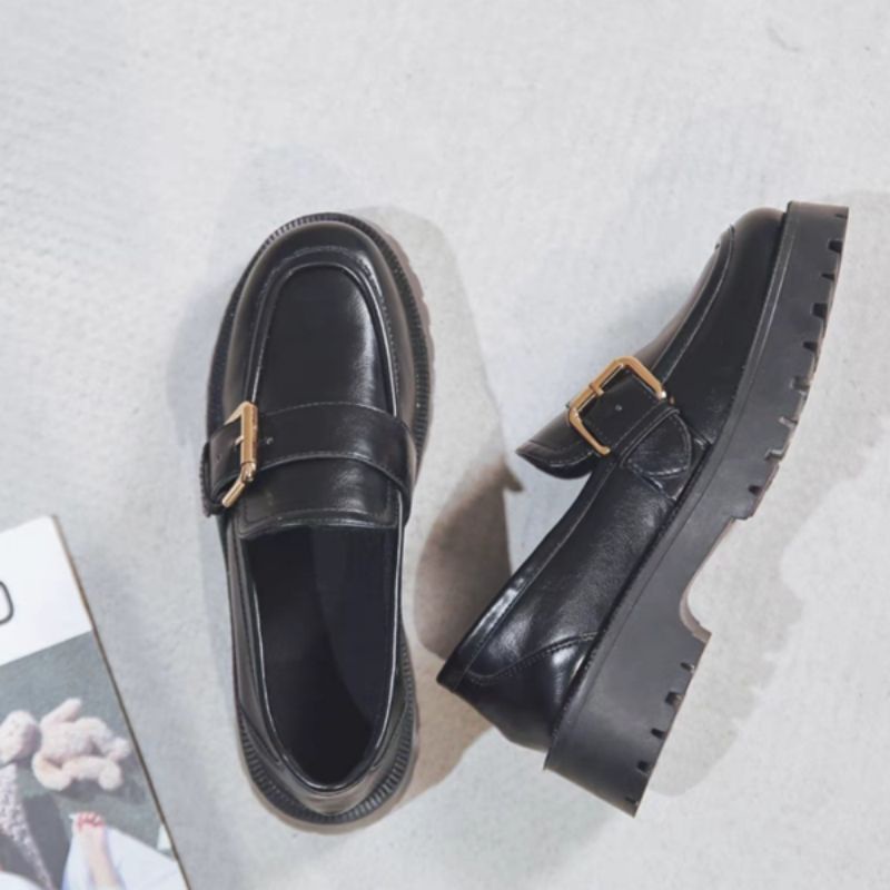 Sepatu Docmart Wanita Terbaru Fashion Korea Premium Quality Jessy 09 Flat Mary janes Loafers Ootd Remaja Perempuan Hitam Kasual Kekinian Bisa Cod