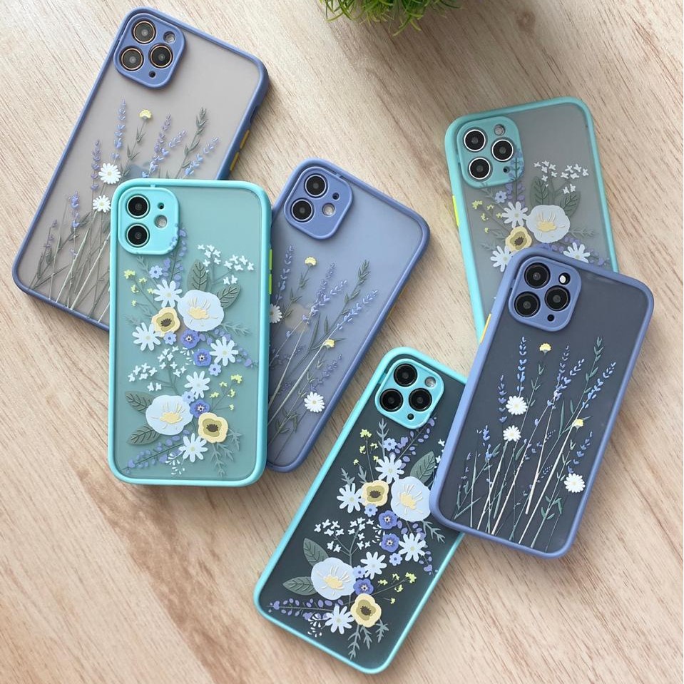 PRINTING HYBRID Flower 3 case iphone 6 7 8 plus x xr xs max 11 12 pro max vivo Y19 y21s y33s 4G y21 2021 y53s y51 2020 s1 v9 v15 y12 y15 y17 y20 y20s y20i y12s y30 y50 y91 y93 y95 y91c