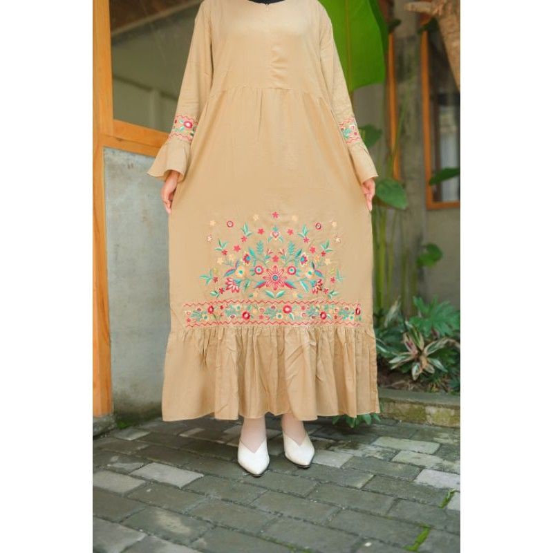 4.4 DASTER BORDIR Khas TASIK | DASTER GAMIS BORDIR PREMIUN RAYON JUMBO | DASTER BUSUI FRIENDLY COD