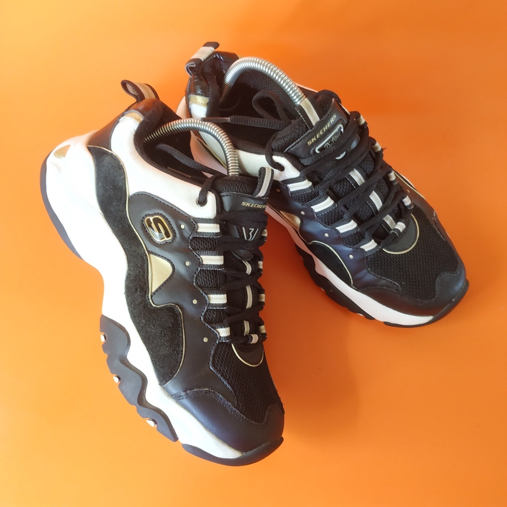 Sepatu Skechers D Lites 3.0 Zenway Black White Sz 40 / Sketcher Second