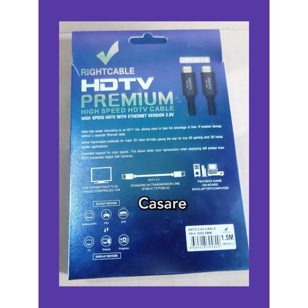 Kabel HDMI Premium 2K 4K 8K kode JWD-02-1.5 Ori PS3 PS4 PS5