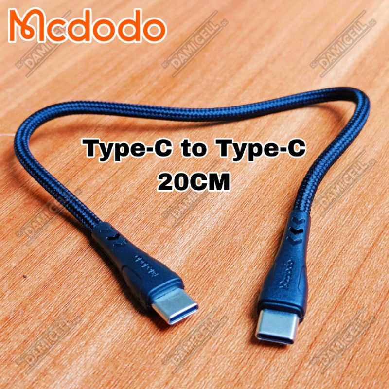 MCDODO CA-7640 Kabel Powerbank Cable Type C To Type C 20CM  PD Fast Charging 60W 3A