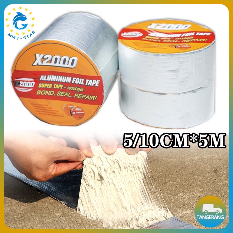 【5/10CM*5M】Aluminium Foil Tape Super Lengket Dan Super Waterproof/Pita Tahan Air Tahan Suhu Tinggi/Tape Aluminium X2000