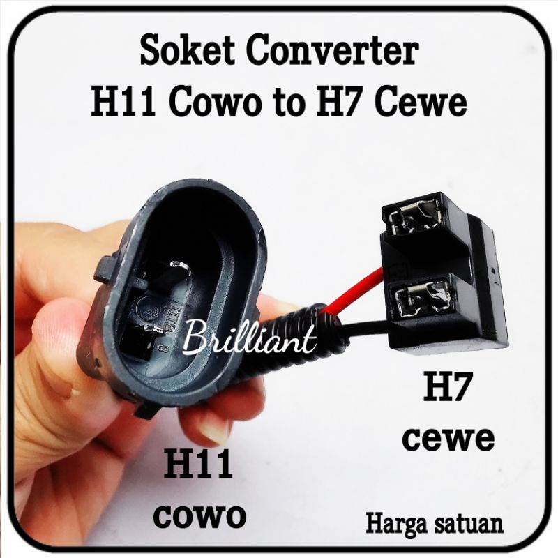 Soket Lampu Converter - Male H7 H11 HB3 HB4 to Female H7 H11 HB3 HB4 - Harga Satuan Pcs