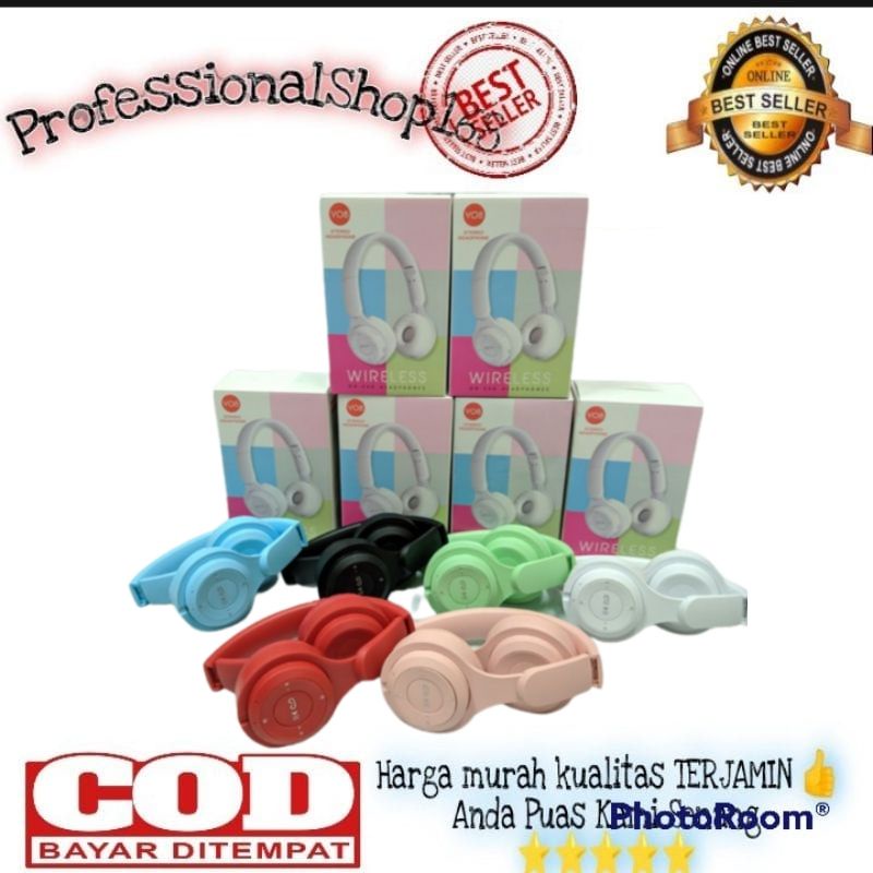 PS - Headset bando headphone gaming bluetooth macaron Y08 / stn 36 hansfree wireless free kabel char