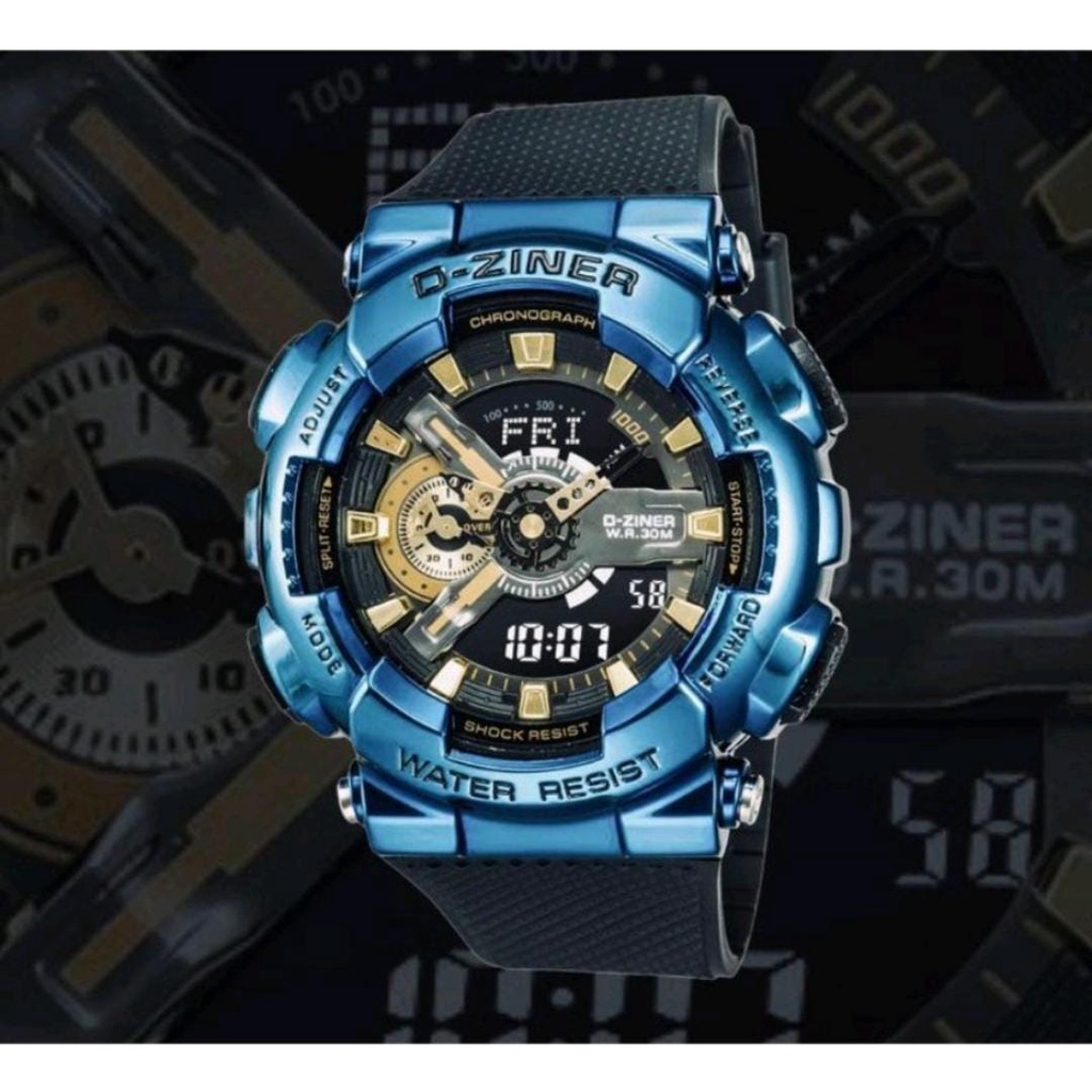 COD!!! JAM TANGAN PRIA DZINER 8295 ORIGINAL ANTI AIR / JAM TANGAN D-ZINER GA-110 DIGITAL ANALOG DUAL TIME CHRONO AKTIF STRAP RUBBER WATER RESISTANCE