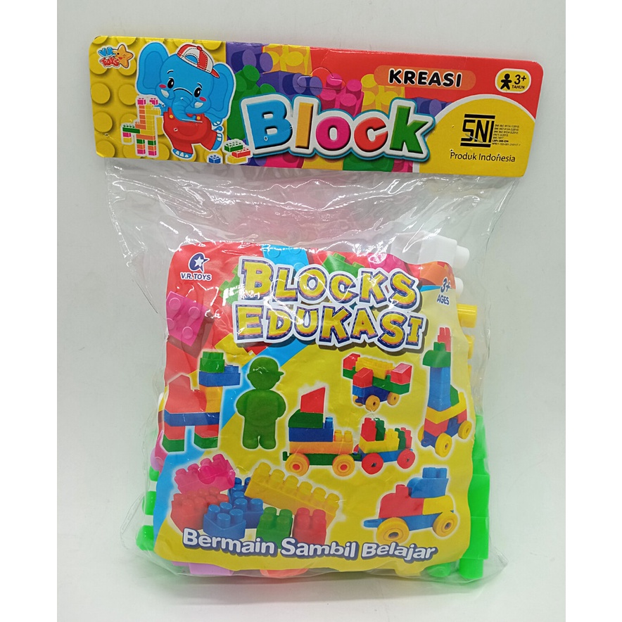 U0242 Mainan Anak Block Kreasi / Lego Susun 30x30mm 28 Pcs KB07