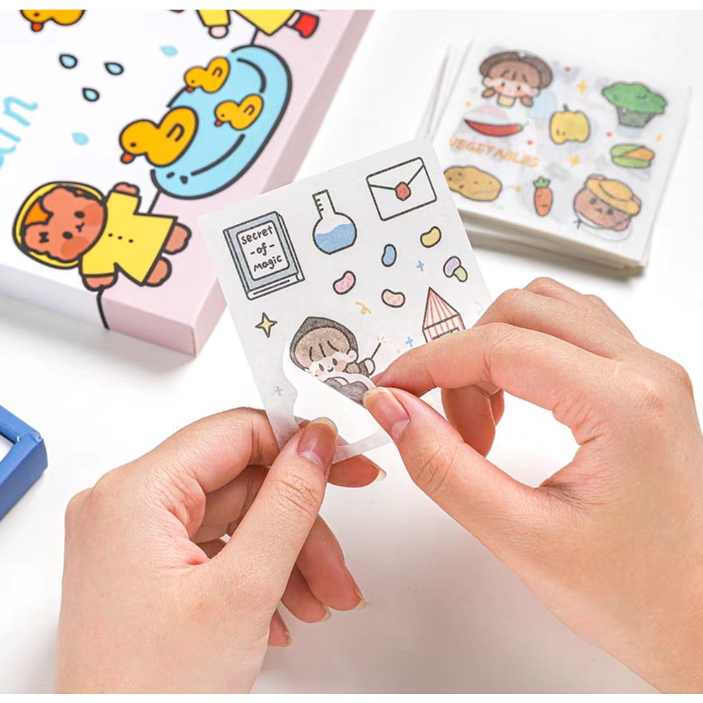 

Promo 100 Lembar Stiker Buku Stcker dekorasi Motif Kartun Korea Lucu Anti Air Dekorasi Handbook