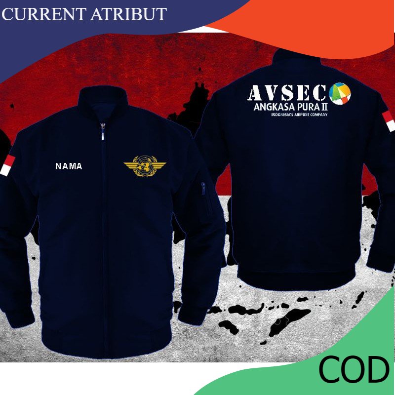 JAKET BOMBER AVSEC (SABLON ) CURRENT ATRIBUT