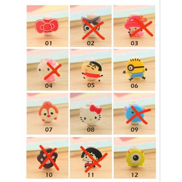 Pelindung Ujung Kabel Karakter Pengaman Cable Cord Protector Cartoon Smart Phone