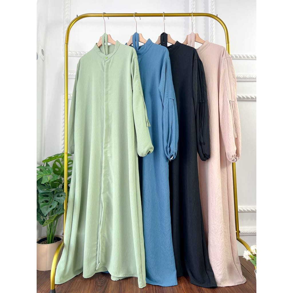 Gamis Farrisa Dress Crinkle Airflow Polos Model Terbaru