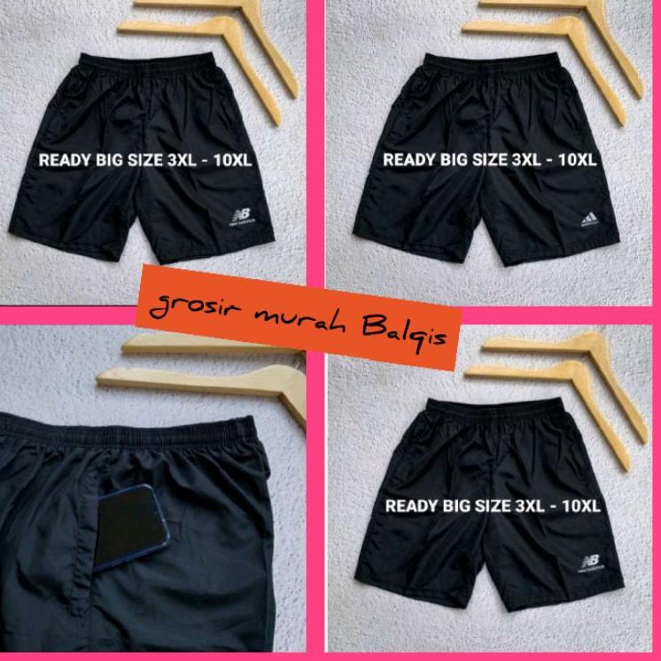 Celana pendek kolor santai pria cowok big size jumbo Hitam ukuran besar bawahan pria celana tidur gy