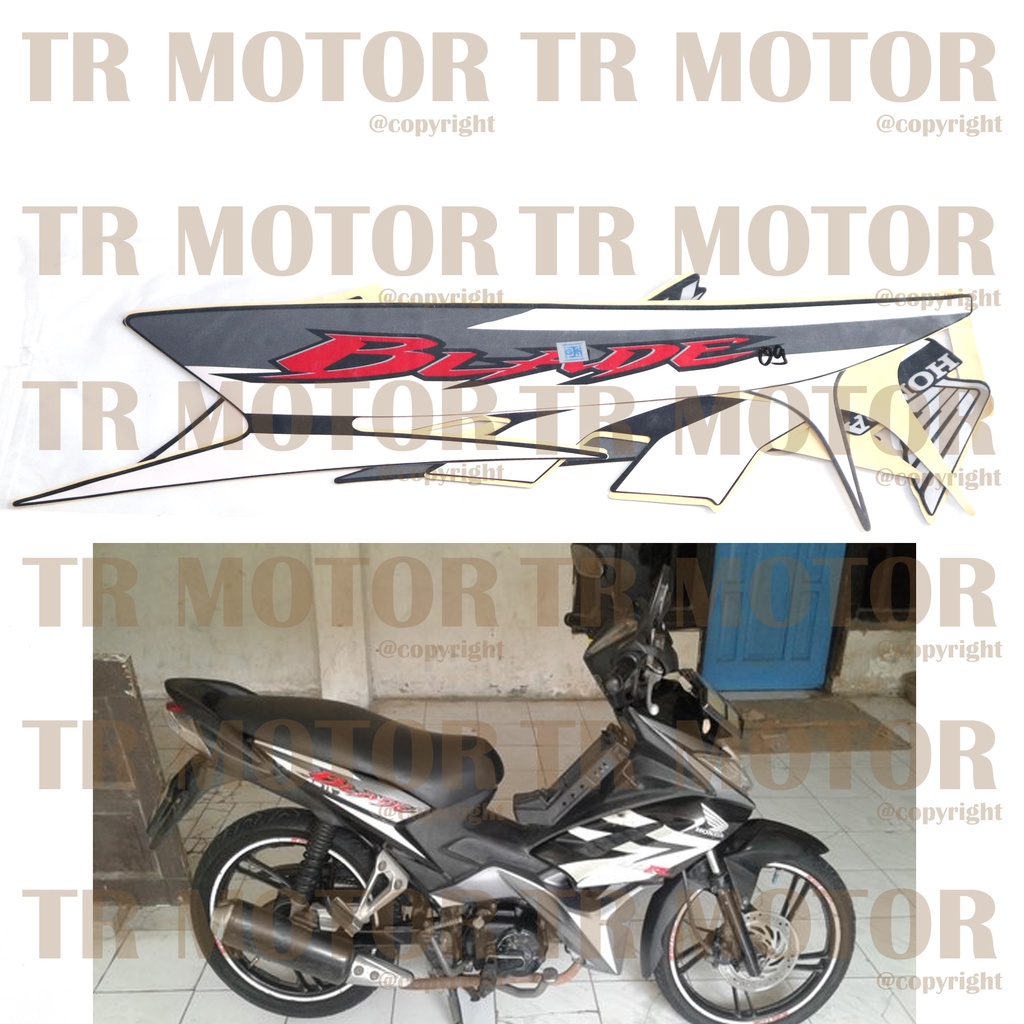 Stiker Motor Blade 110 2009 Sticker Striping Lis Full Set Motor