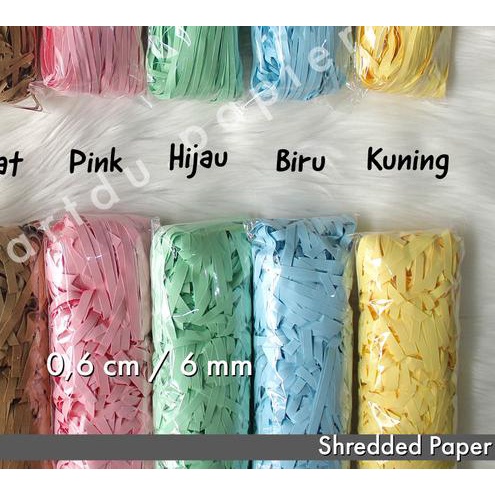 

[250 gr] Shredded Paper / Kertas Cacah / Kertas Serut / Kertas Packing - 3 mm, Orange