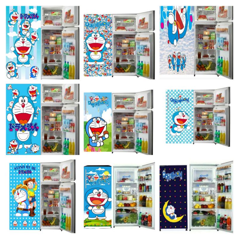 STIKER KULKAS 1 PINTU MOTIF DORAEMON
