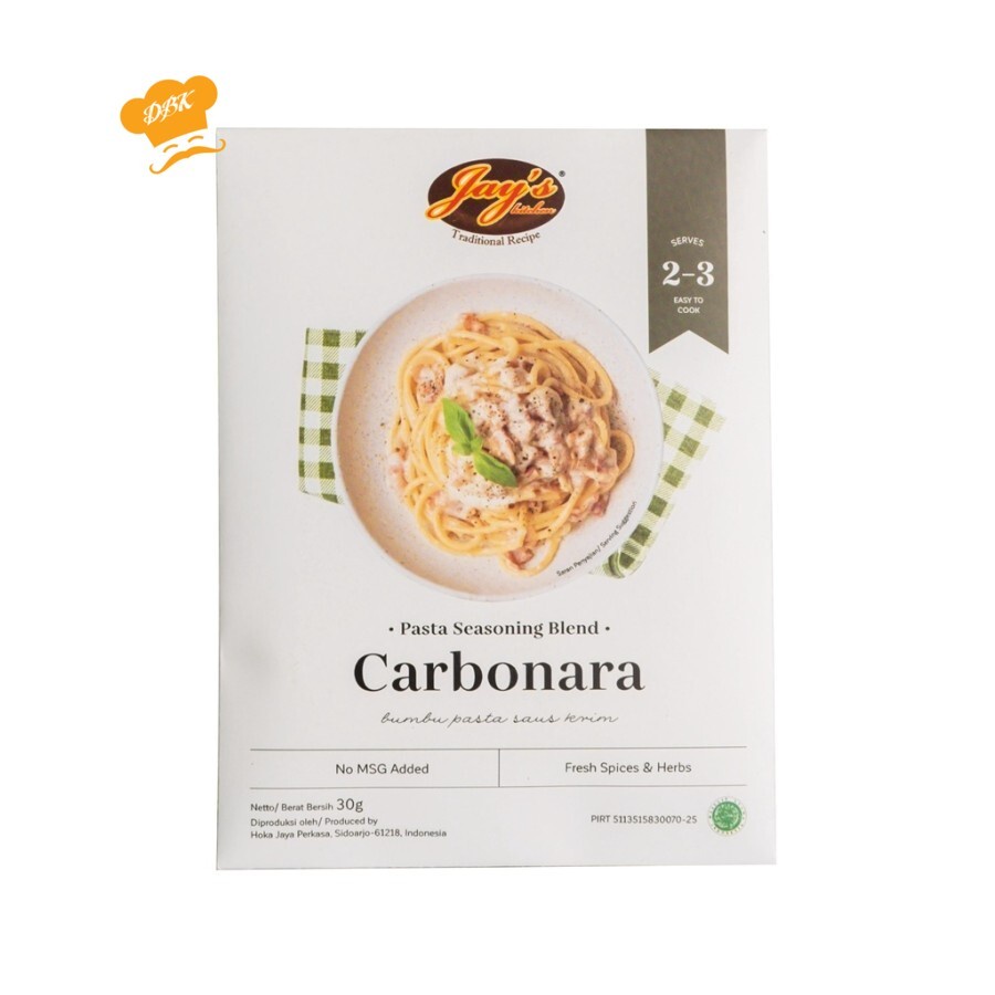 

Jay's Kitchen Carbonara Pasta Seasoning Blend 30gr db