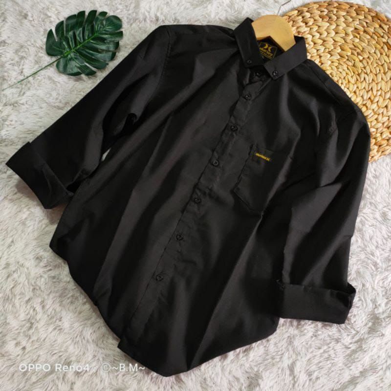 Kemeja Polos Pria Dewasa Lengan Panjang Slimfit Premium Hem Casual Cowok Elegan Gentelment Terbaru
