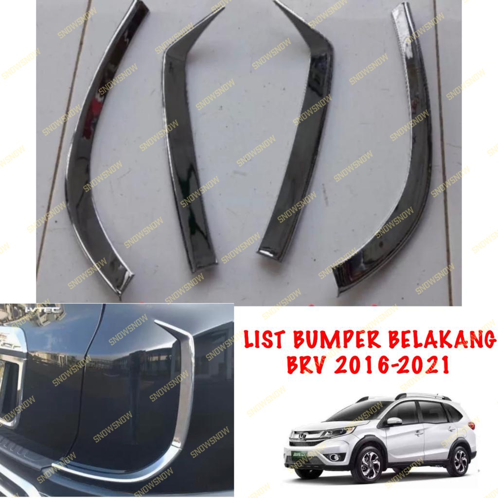 List Bumper Belakang Mobil BRV 2016 2021 Chrome