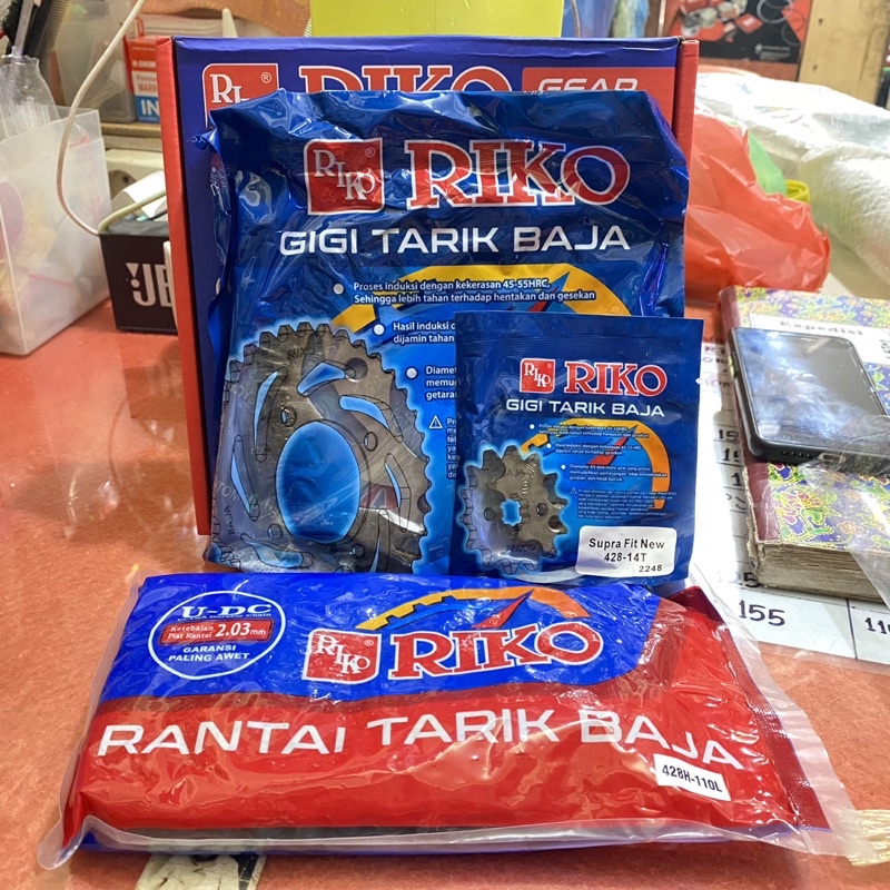 Jual GEAR SET RIKO 40T SUPRA X 125 SUPRA FIT NEW REVO 110 REVO ABSOLUTE