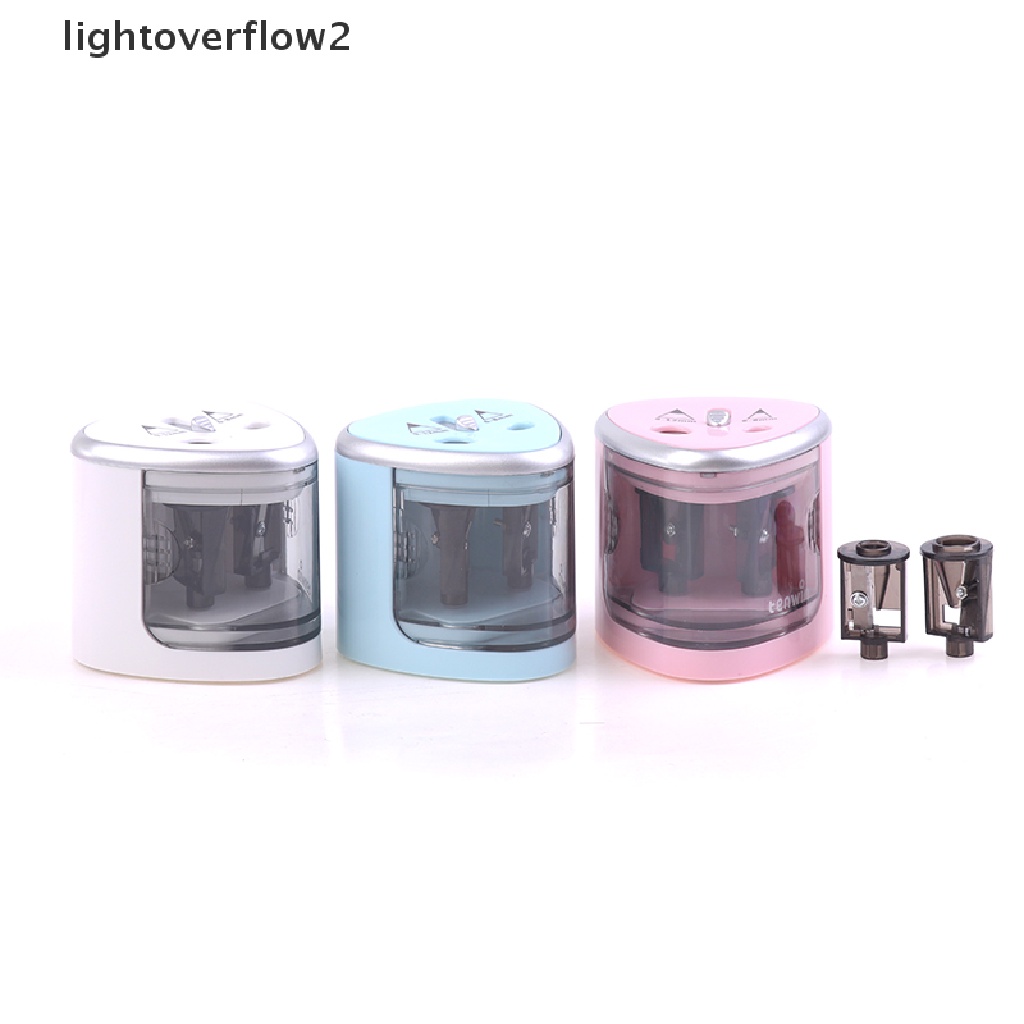 (lightoverflow2) Rautan Pensil Elektrik Otomatis Bahan Plastik Untuk Sekolah / Kantor