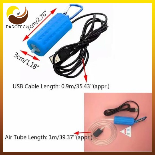 Aerator oksigen USB ikan , Pompa oksigen ikan aquarium USB portable
