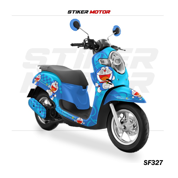 SF327 DECAL FULLBODY STIKER SCOOPY DORAEMON STICKER SCOOPYI 2017 2018 2019 2020 VARIASI DORAEMON SM