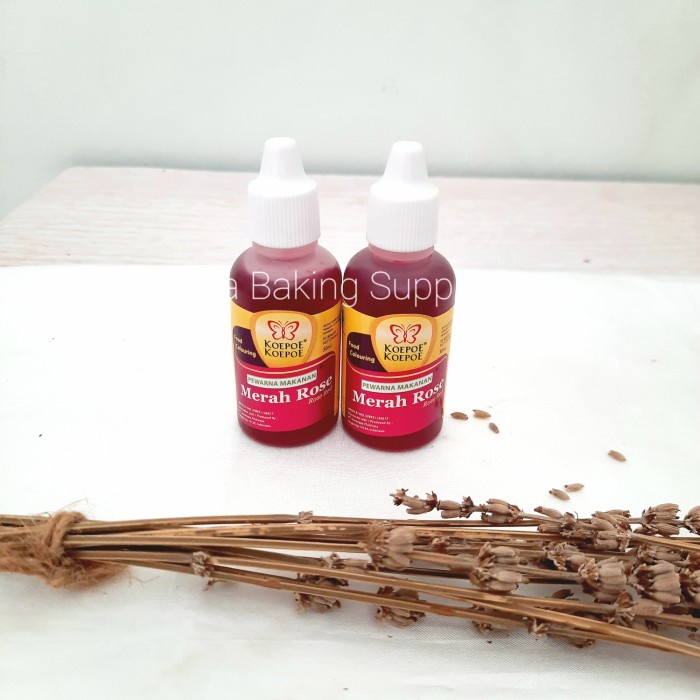 

KOEPOE Food Coloring Pewarna MERAH ROSE Pink Rose Red Kupu Kupu