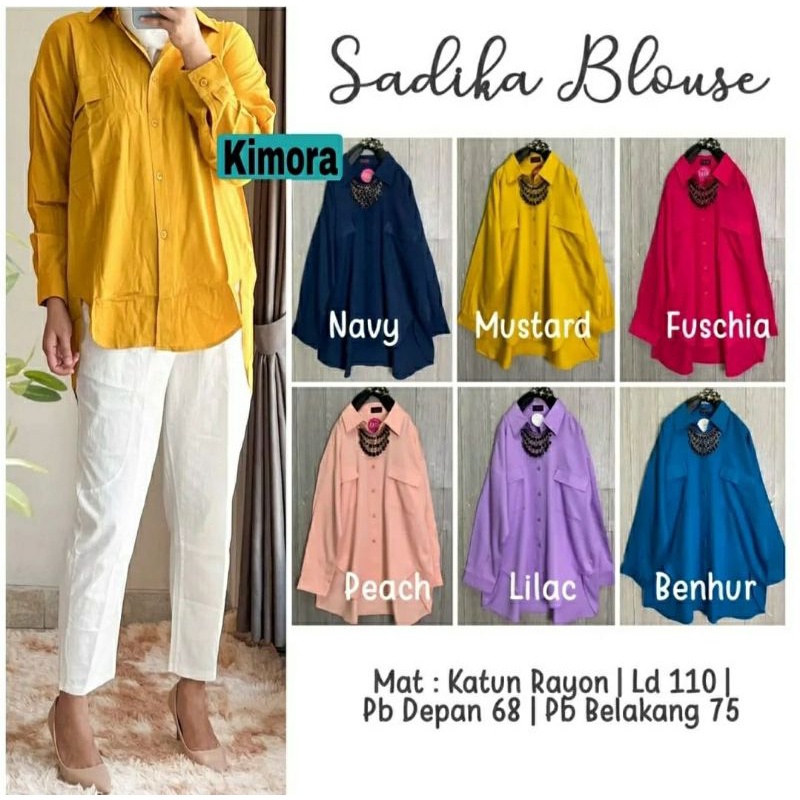 Sadika Blouse, BLOUSE/KEMEJA WANITA CANTIK MODIS FIT XXL LD 110 BAHAN KATUN RAYON PREMIUM TERMURAH OOTD