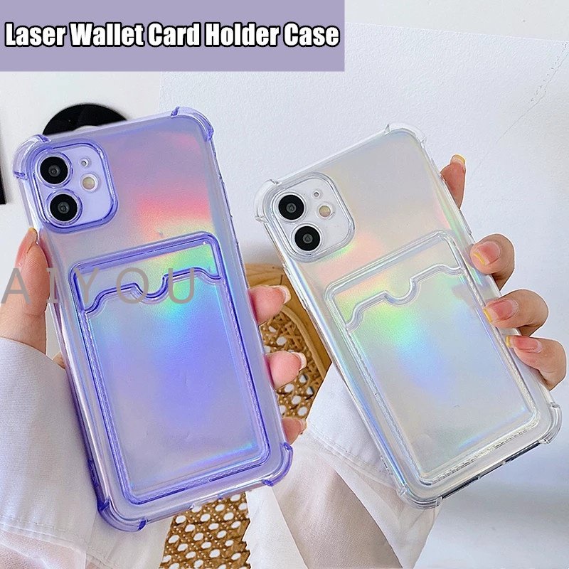 Case Dompet Laser Holder Kartu Untuk iphone 11 12 pro max 7 plus 8 plus Xr XS max 8 plus 7 plus 8 plus Xr XS 11 SE2020