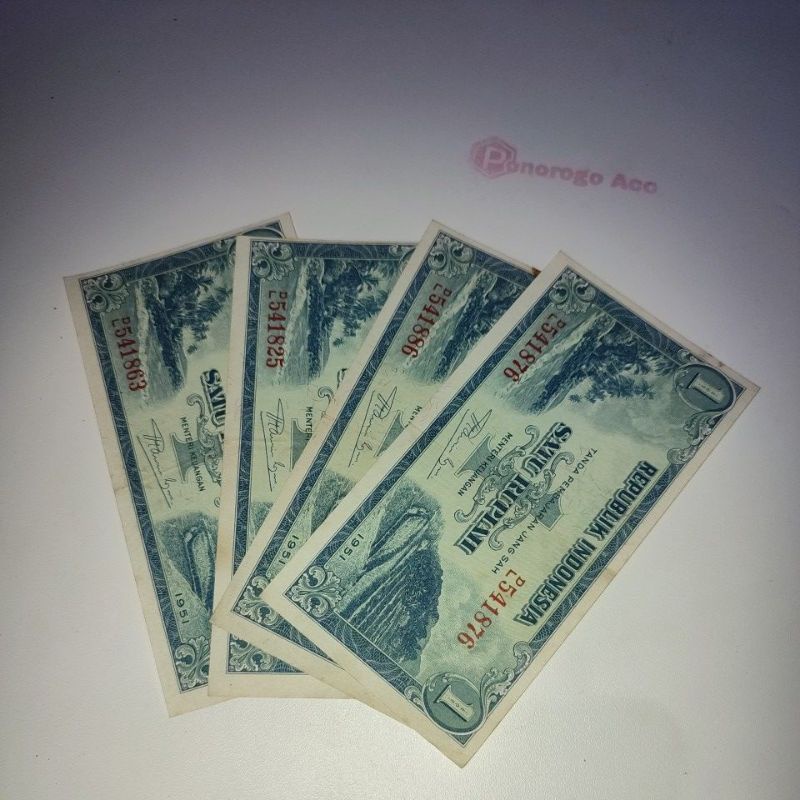 Uang kuno 1 rupiah seri pemandangan