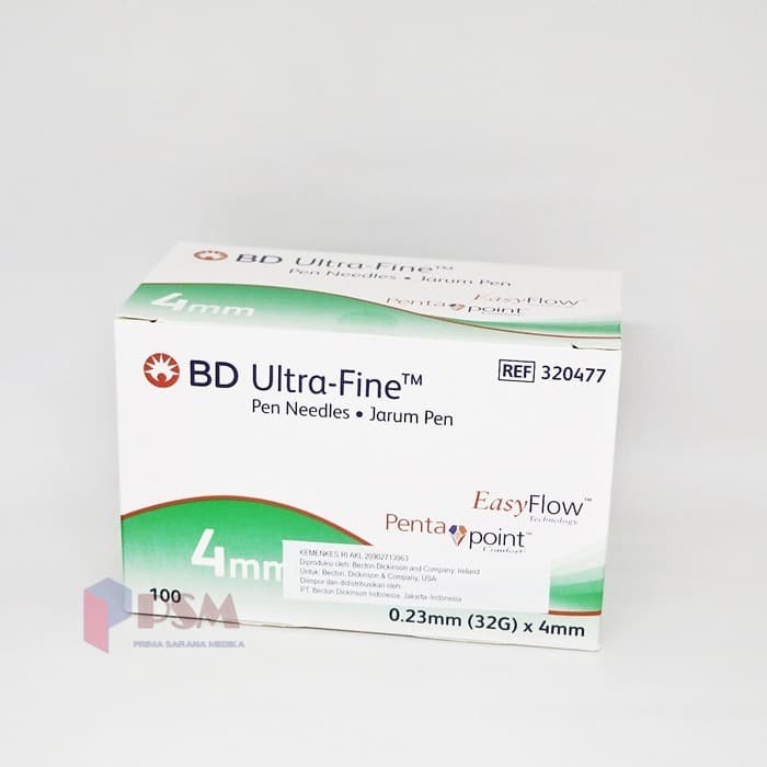 Ultra Fine Pen Needle Jarum Insulin BD 32Gx4mm pcs
