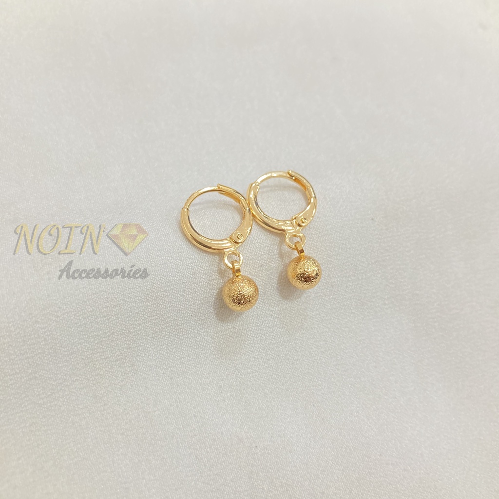 Anting Bola Kerawang Lapis Emas Aksesoris Perhiasan