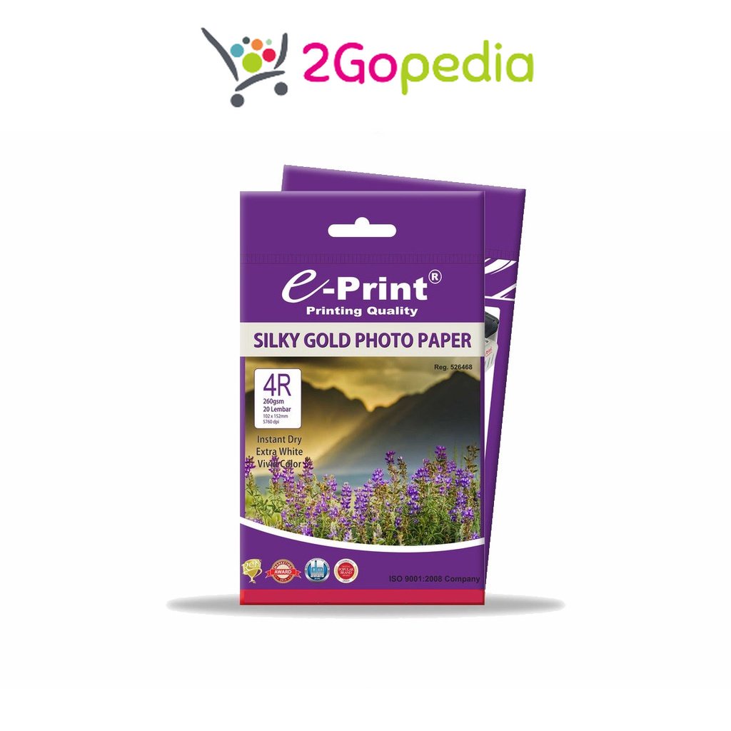 

Kertas Silky Gold Photo Paper 4r A6 260 Gsm 20 Lembar E-print Grosir Murah Atk