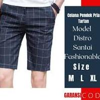 Ada bonus Jika Beruntung Celana Pendek Pria Tartan Kotak-kotak kekinian Terlaris Celana pendek tarta