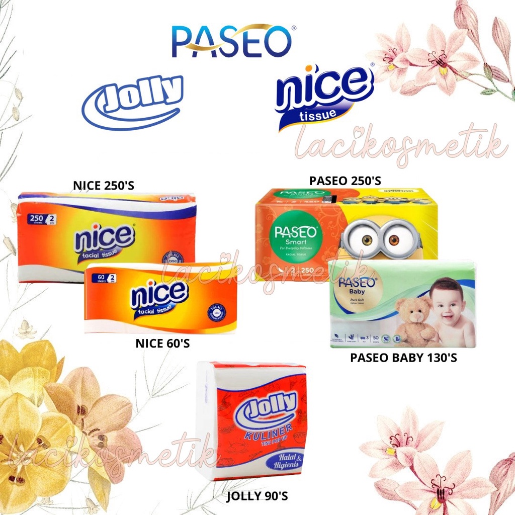 ✨LACIKOSME✨TISSUE FACIAL NICE JOLLY PASEO - 2 PLY 3 PLY  BABY SOFT ORIGINAL