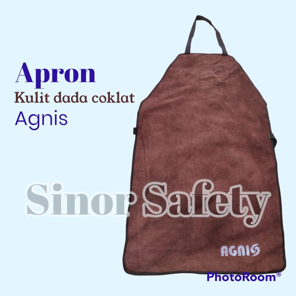 Apron Las DADA Kulit Sapi Warna Cokelat